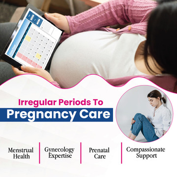 Pregnant woman tracking menstrual calendar — irregular periods to pregnancy care at Anupama Hospitals